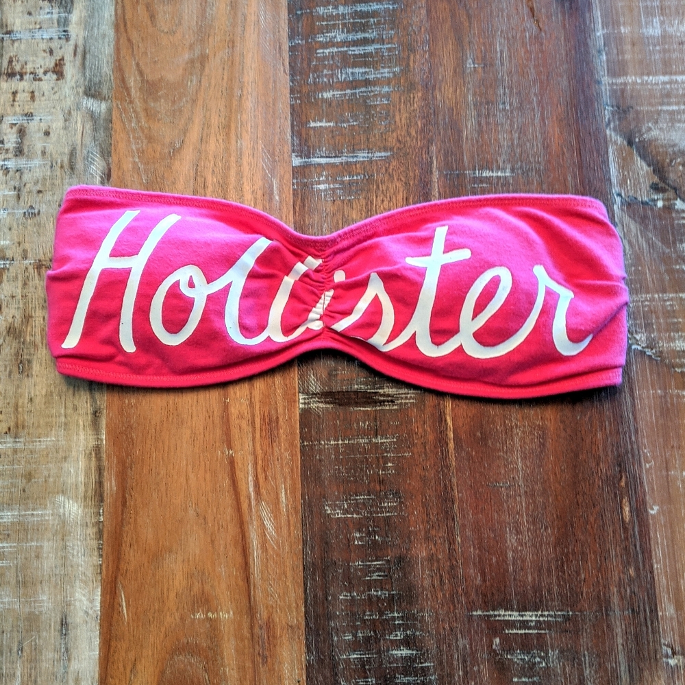 Hollister Hot Pink Logo Bandeau Super Stretch S